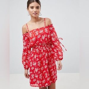 Boohoo Cold Shoulder Mini Dress